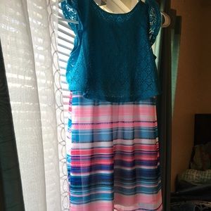 Girls high/low dress. Size 7/8.